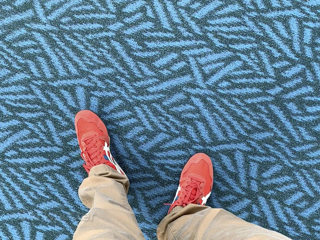 Blue YVR carpet