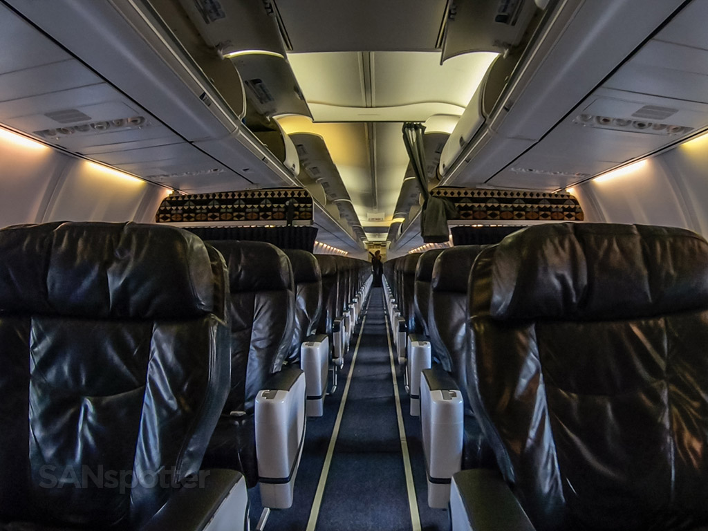 Alaska Airlines 737-80 first class cabin