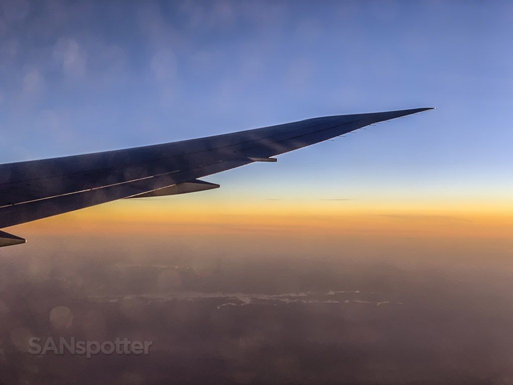 Delta 767-400 wing sunset