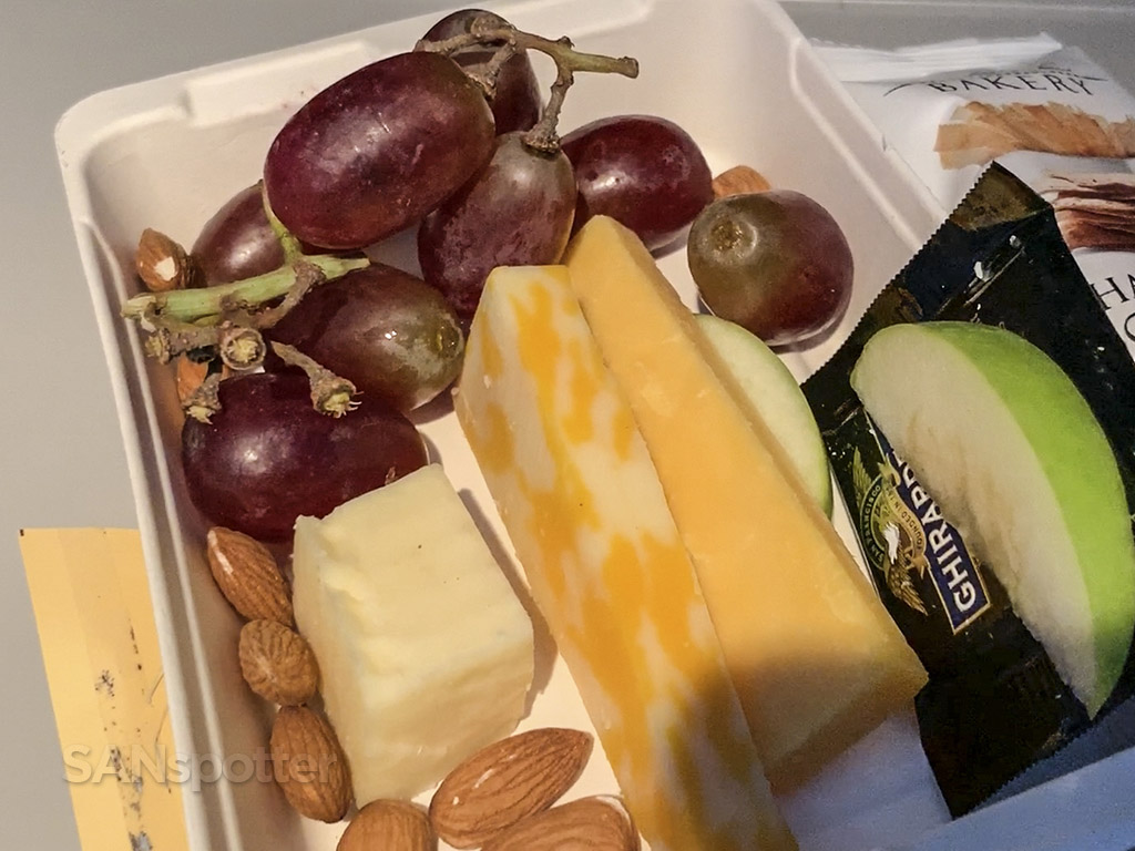 Delta airlines fruit and cheese plate