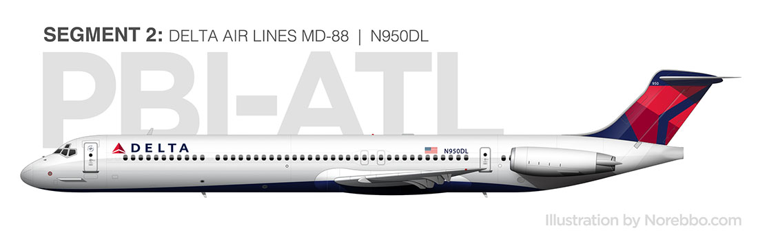 Delta Air Lines MD-88 side view