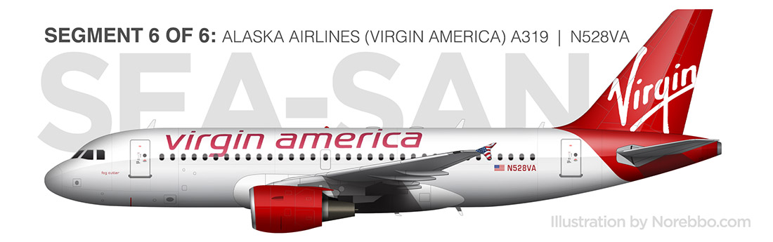 Virgin America A319 side view