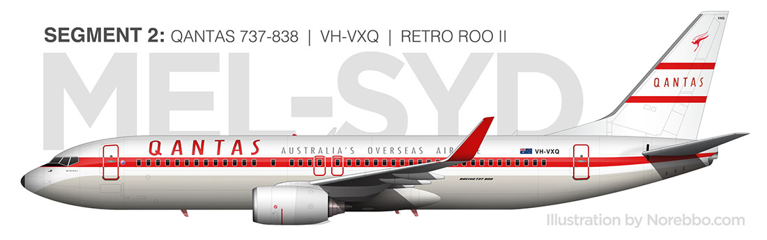 Qantas 737-800 Retro Roo II side view