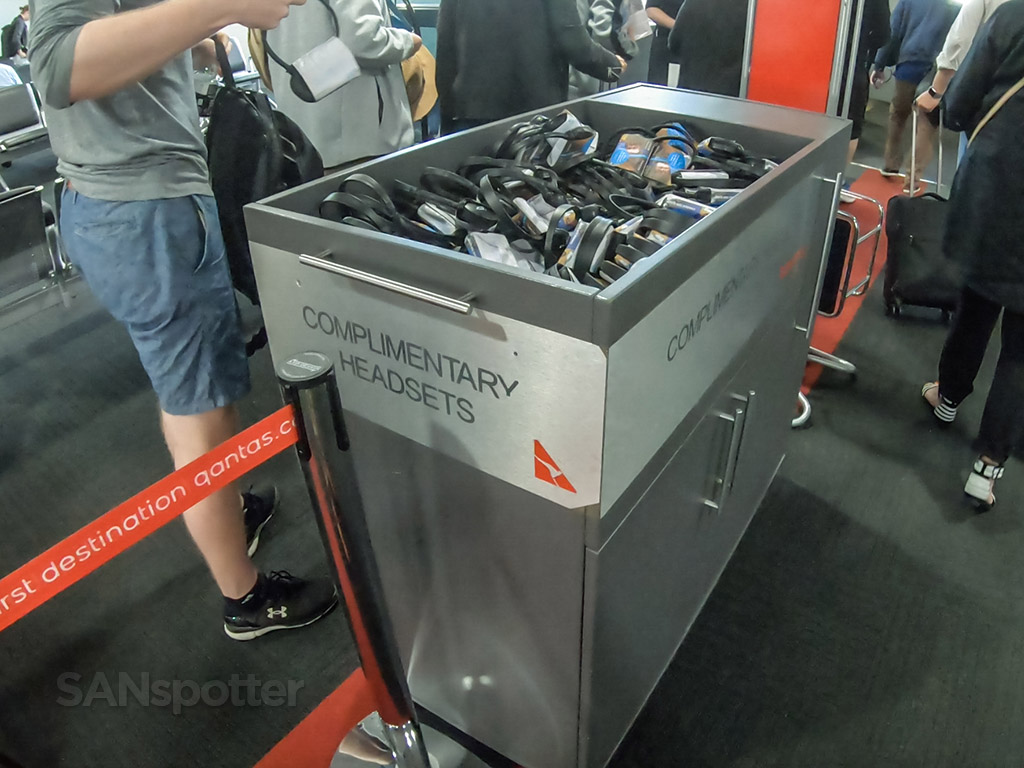 Qantas complimentary headphones