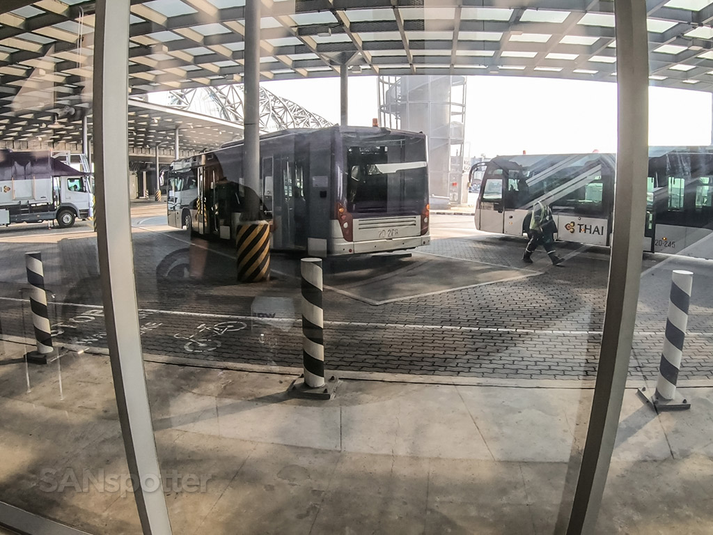 Bangkok Airport remote gate bus
