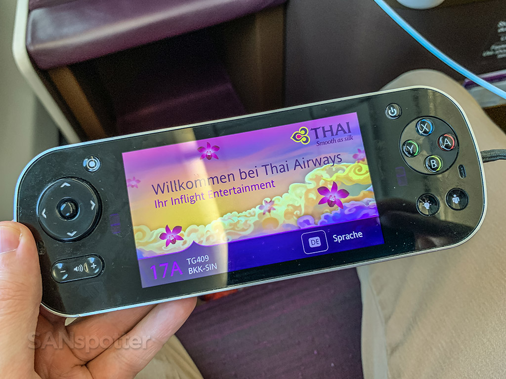 Thai Airways business class entertainment