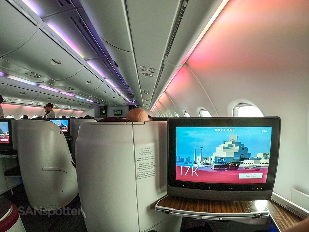 Qatar Airways a380 business class cabin