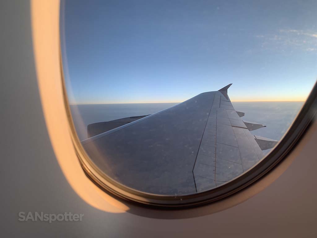Qatar Airways a380 wing engine view