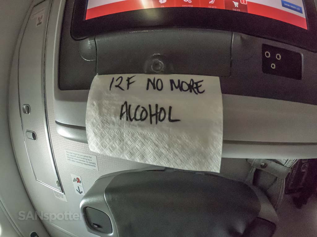 Passenger no more alcohol