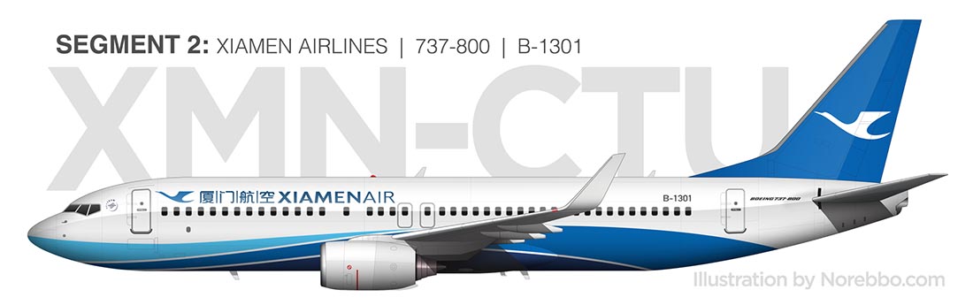 Xiamen Airlines 737-800 side view