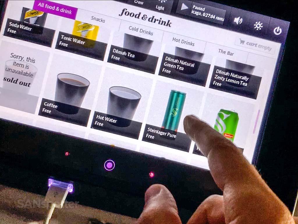 Air New Zealand video snack menu