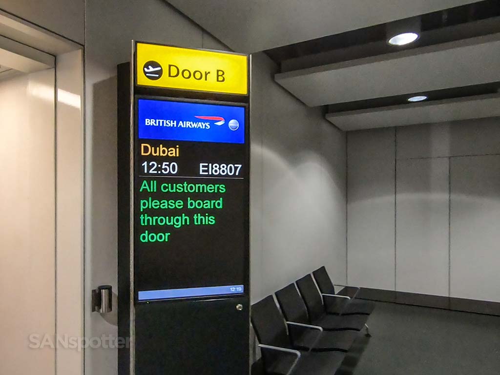British Airways flight to Dubai