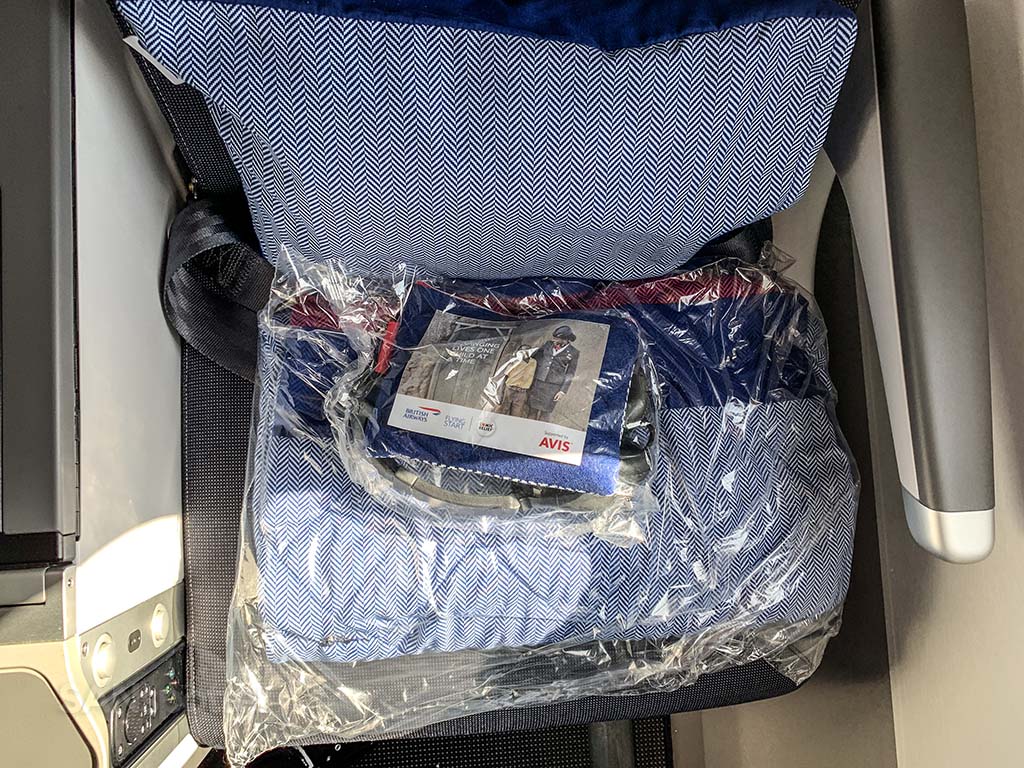 British Airways premium economy swag