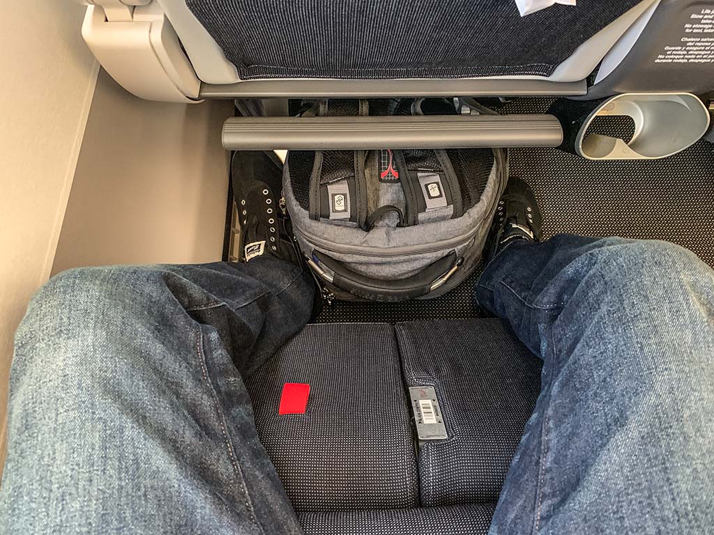 British Airways premium economy leg rest