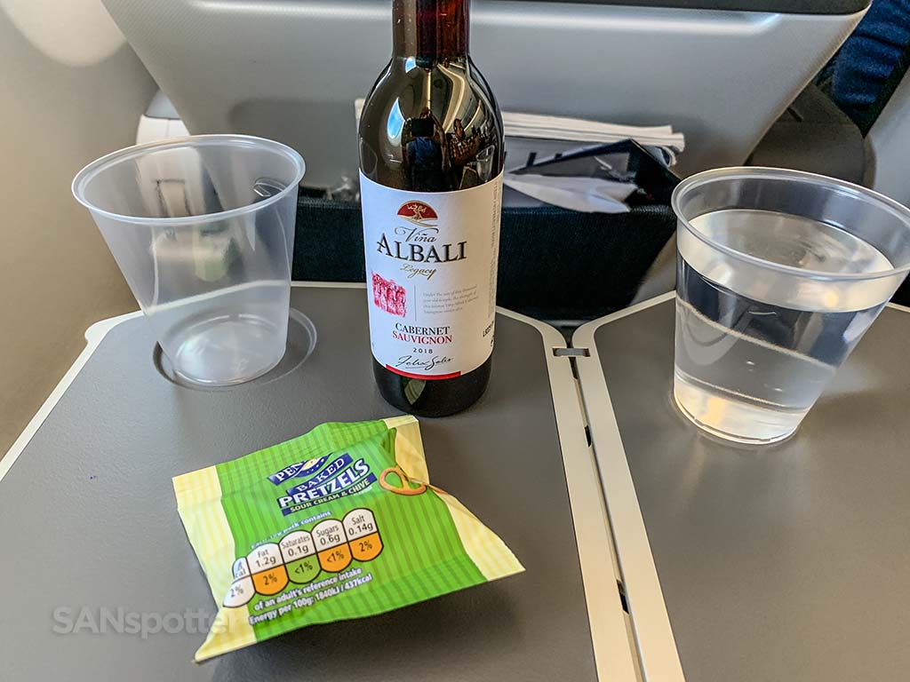 British Airways premium economy snack