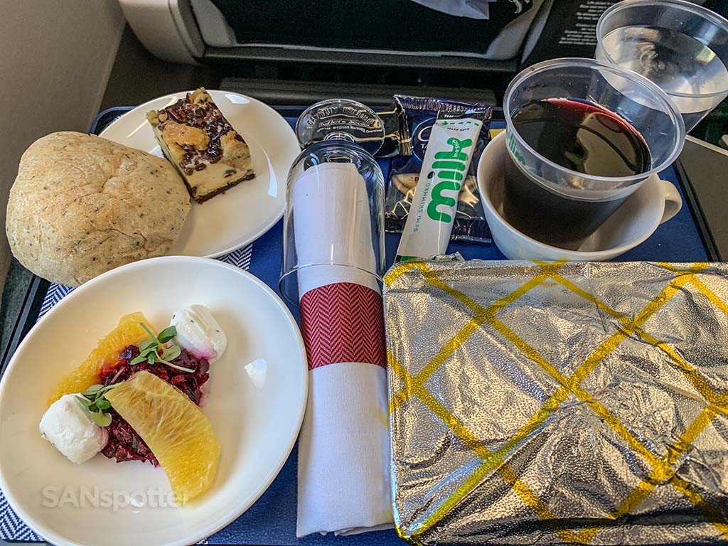 British Airways premium economy food