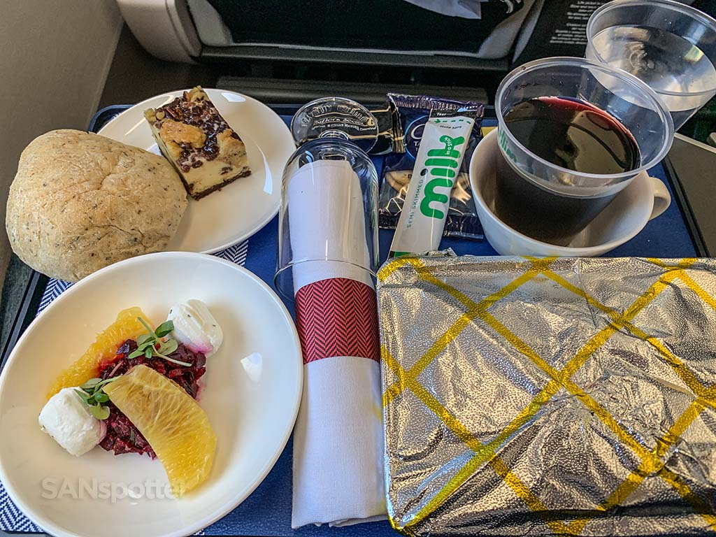 British Airways premium economy food 