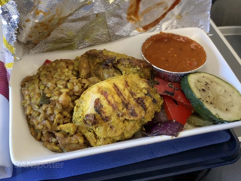 British Airways premium economy meal