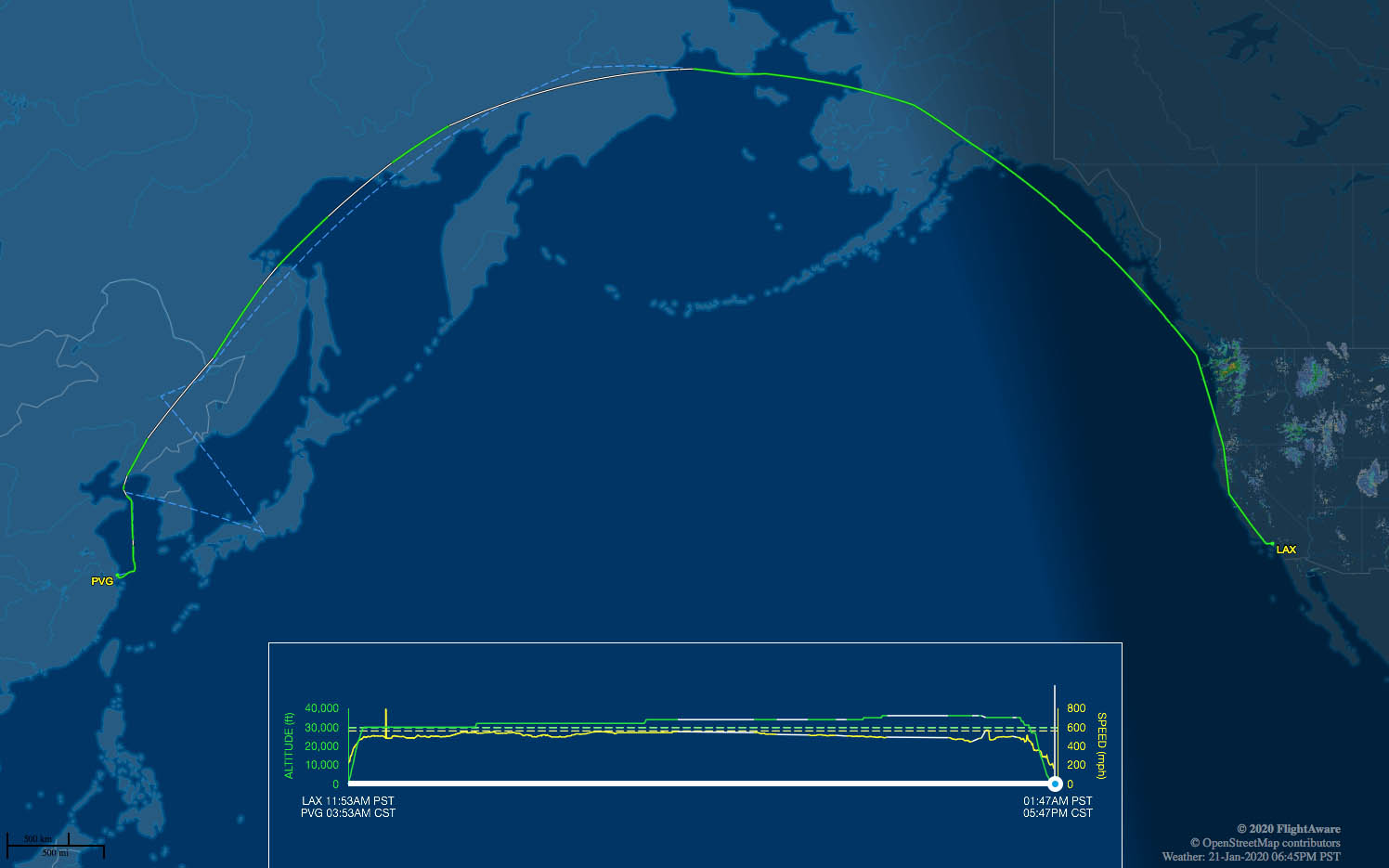 MU586 flight track