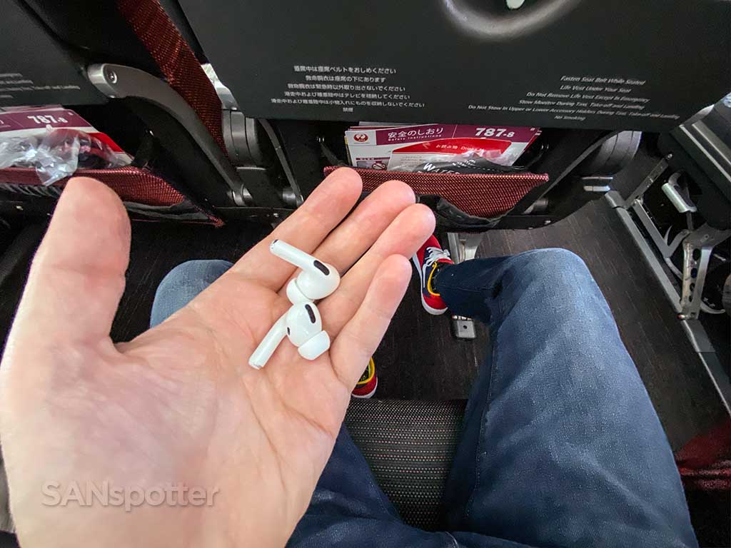 AirPods Pro on an airplane
