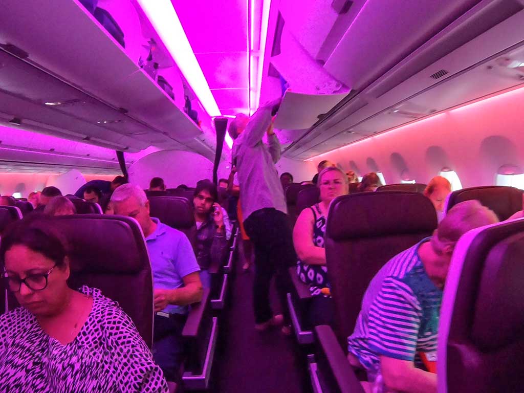 Virgin Atlantic A350-1000 overhead bins