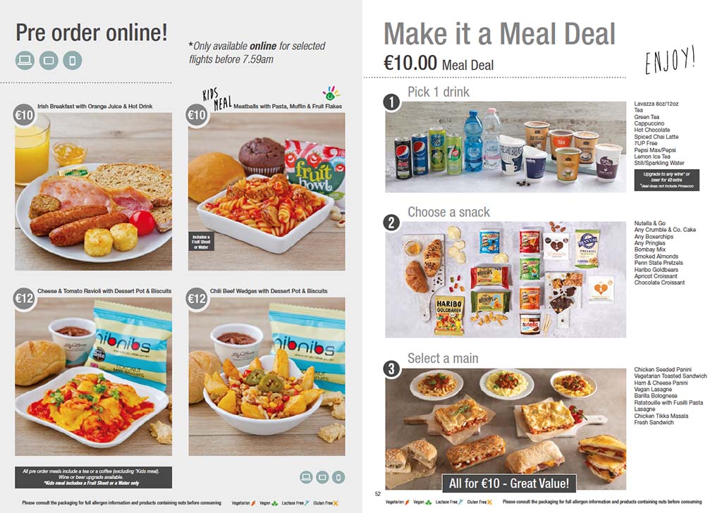 ryanair food menu