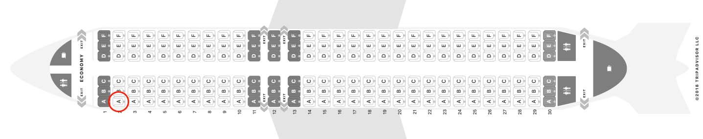Scoot Airlines A320 seat map