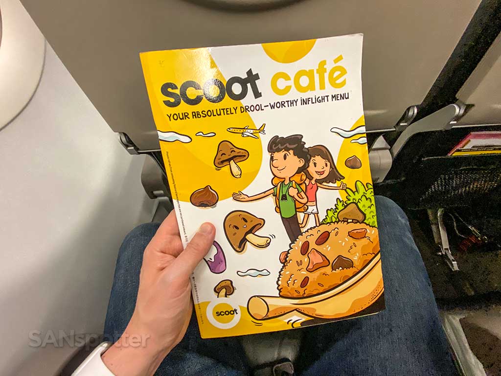 Scoot Airlines menu