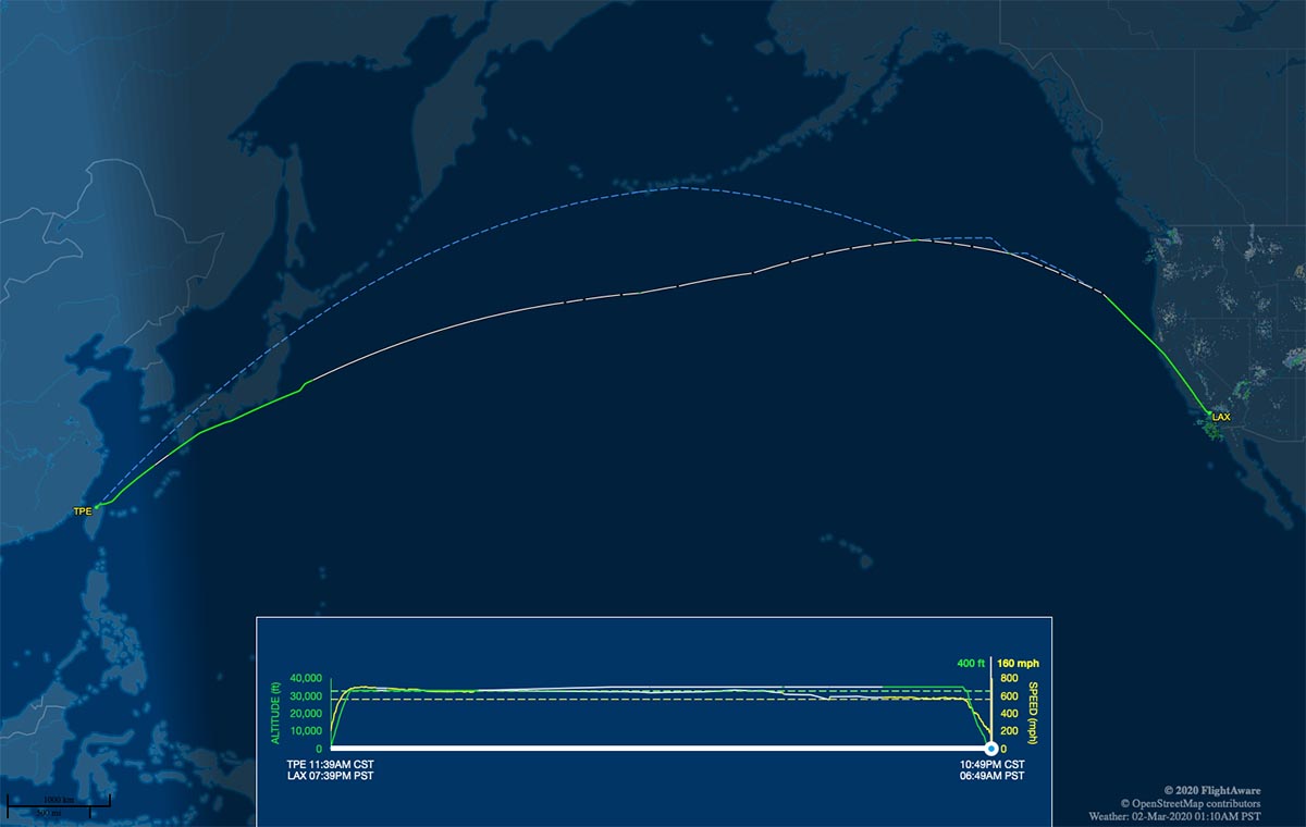 BR006 flight track
