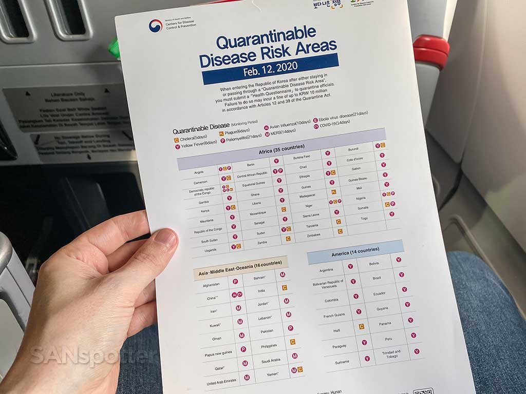 Quarantinable disease risk areas February 2020