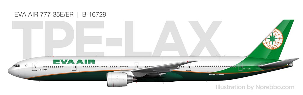 EVA Air 777-300/ER widok z boku