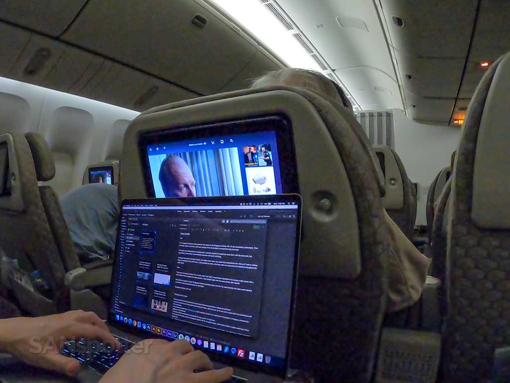 laptop in EVA Air Premium Economy