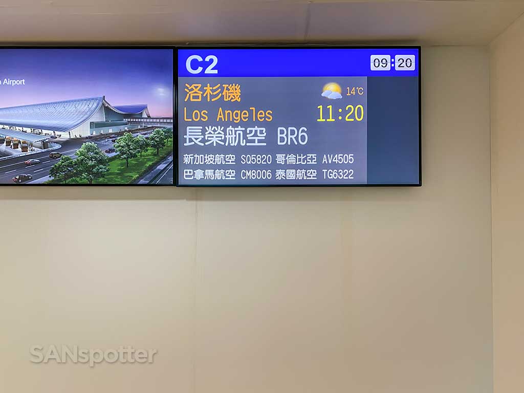 EVA Air flight information board