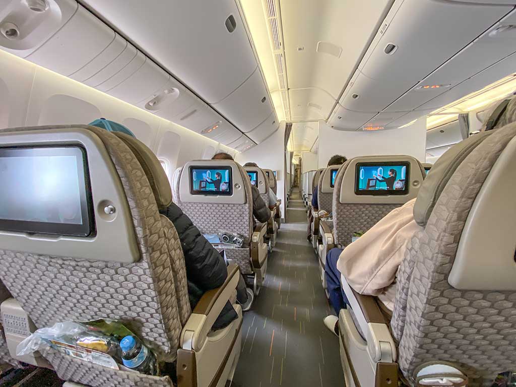 EVA Air 777-300 Premium Economy cabin
