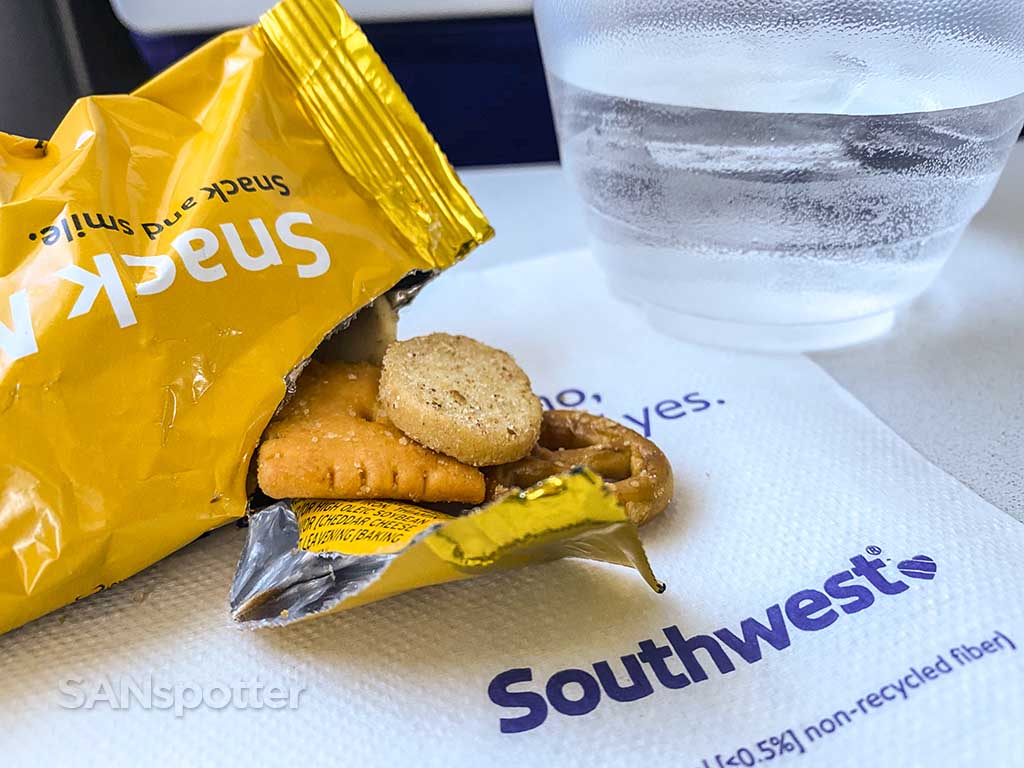 Southwest Airlines snack mix with yellow bag
