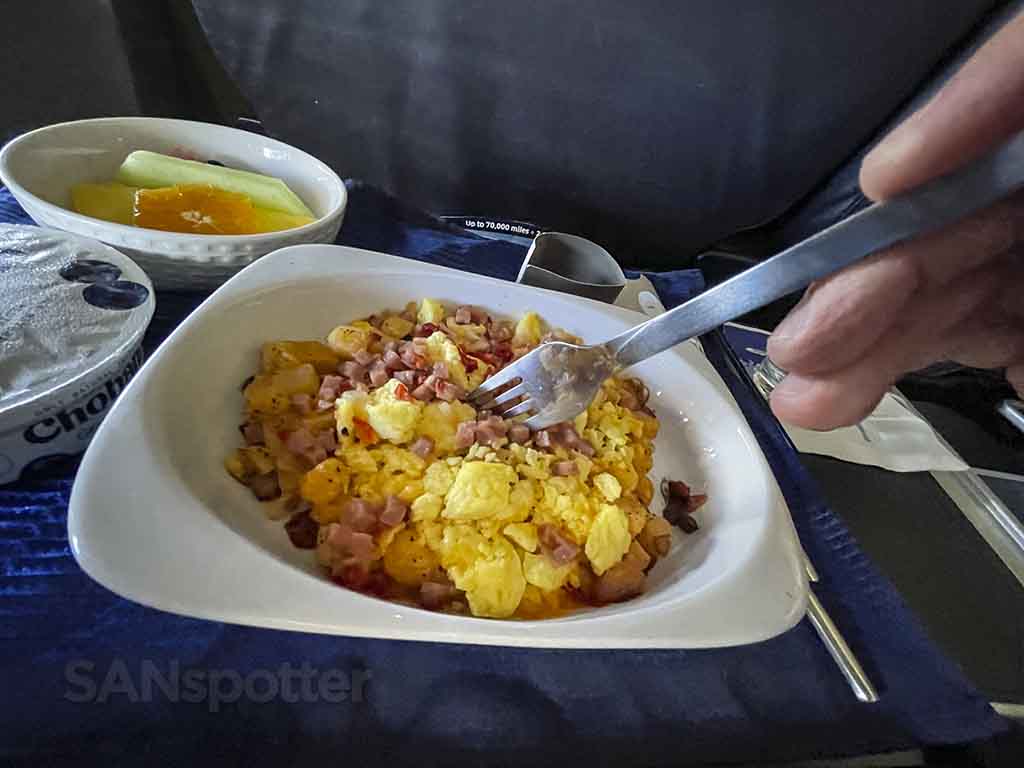 United Airlines domestic first class food