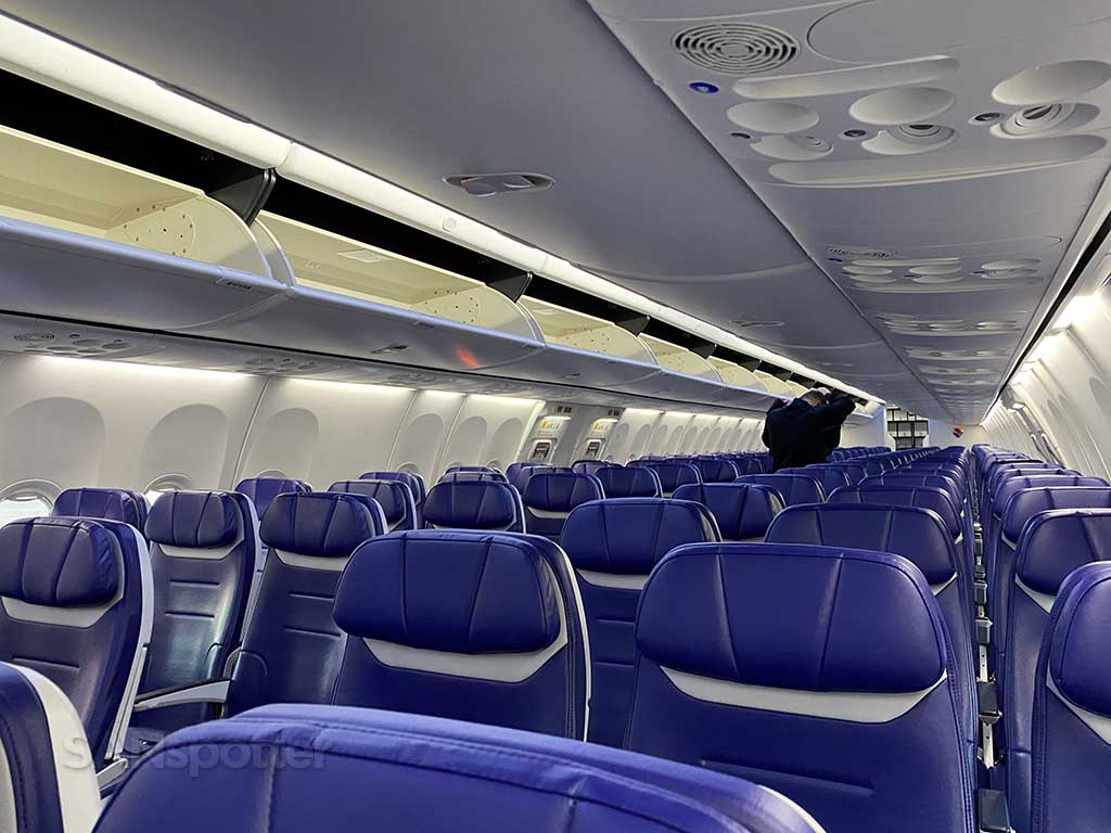 Blue Southwest Airlines seats