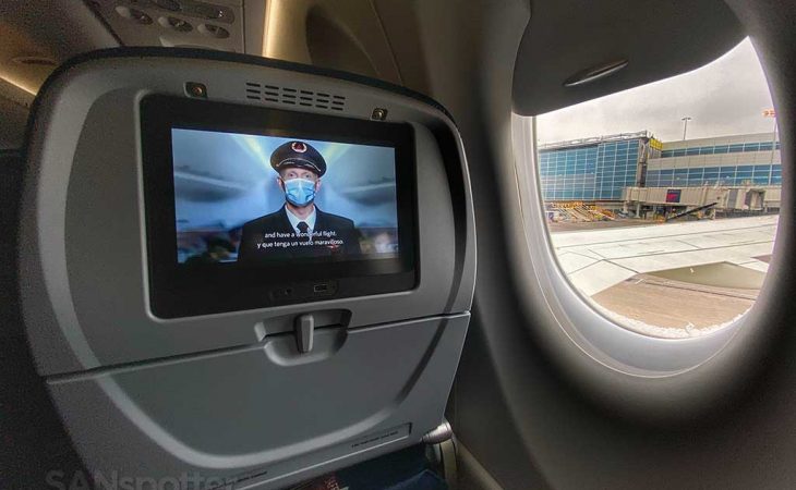 Delta A220-300 window and video screen