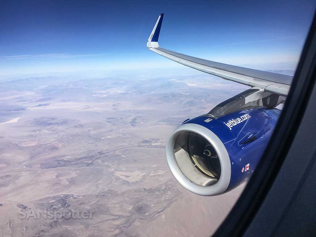 JetBlue wing and engine