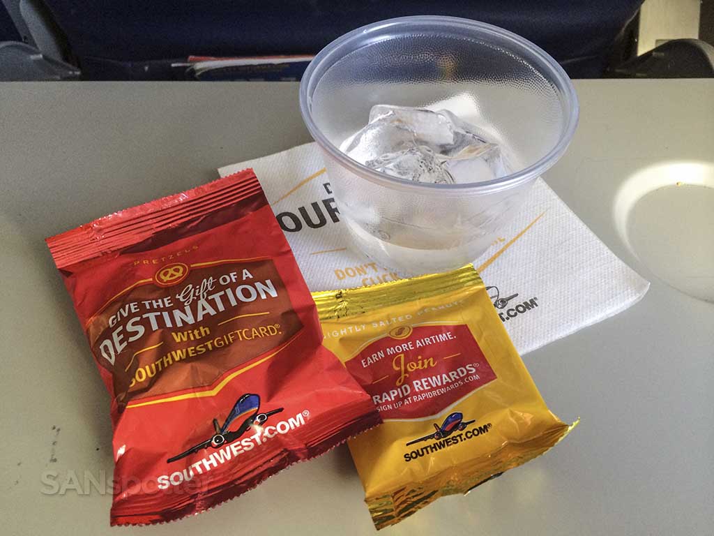 Typical Southwest Airlines snacks