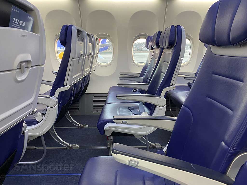Southwest Airlines blue seats
