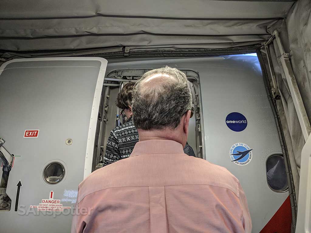 Boarding an American Airlines flight