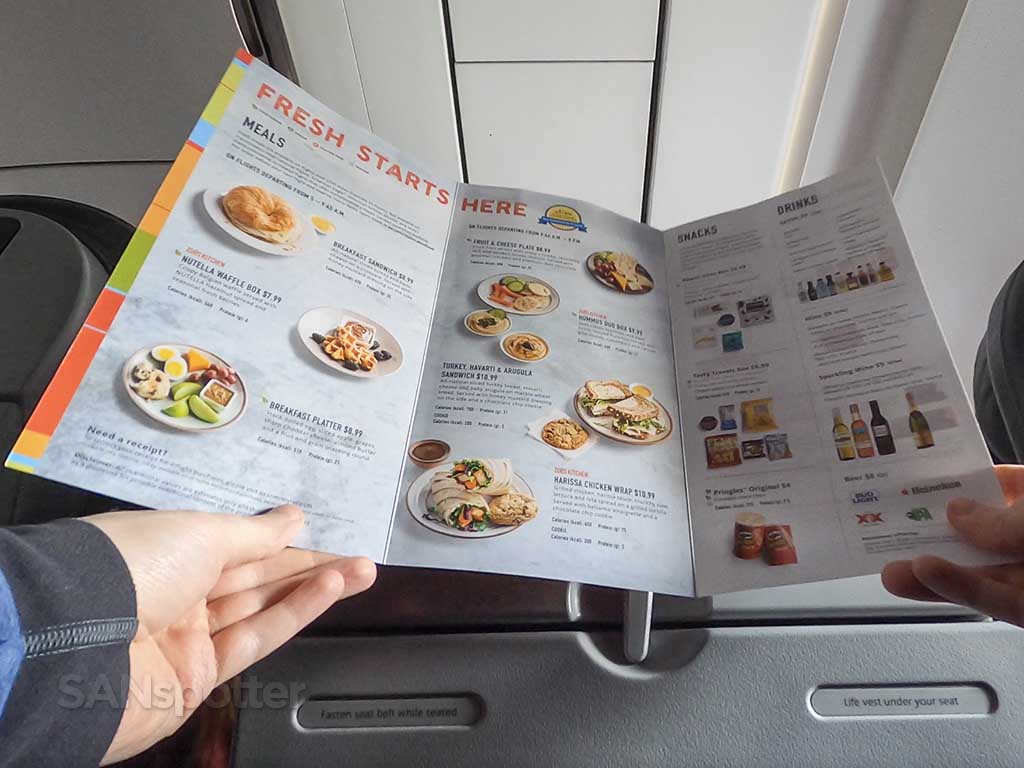 Food for purchase menu American Airlines