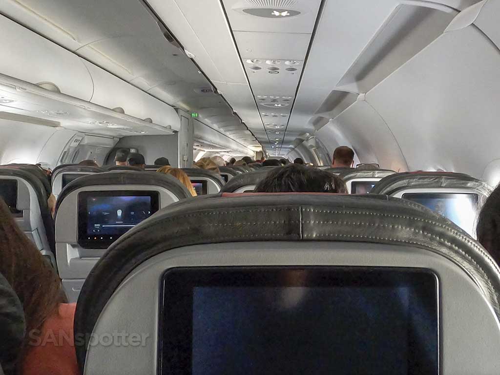 American Airlines video screens in economy class
