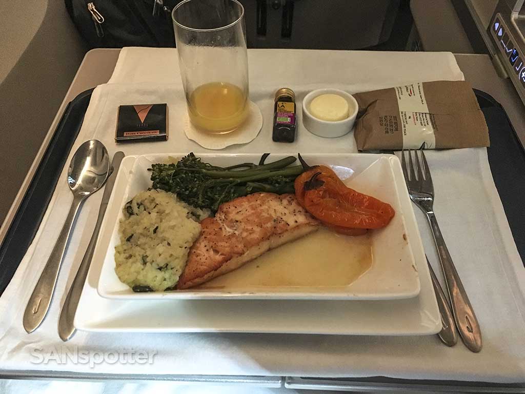 British Airways business class food