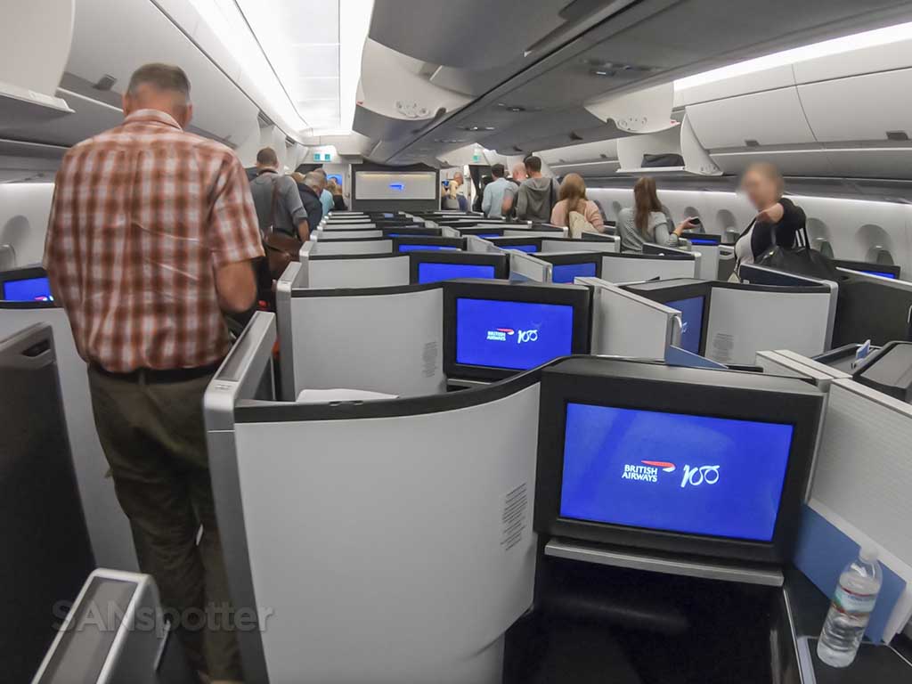 British Airways business class cabin