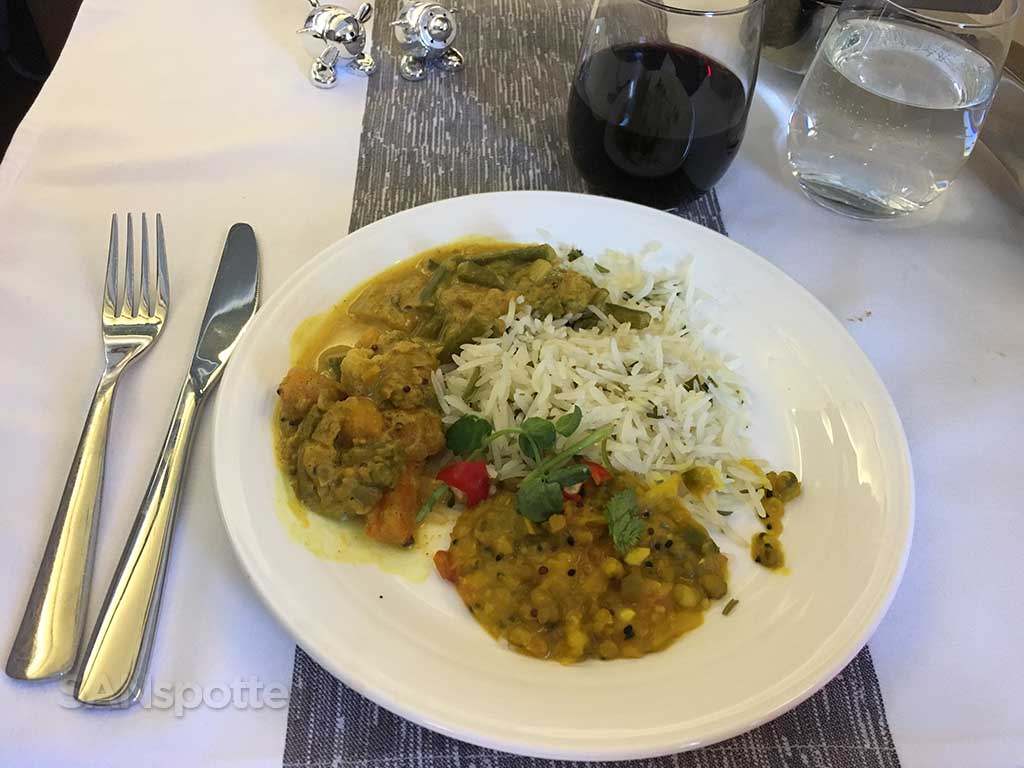 Virgin Atlantic Upper Class lunch entree