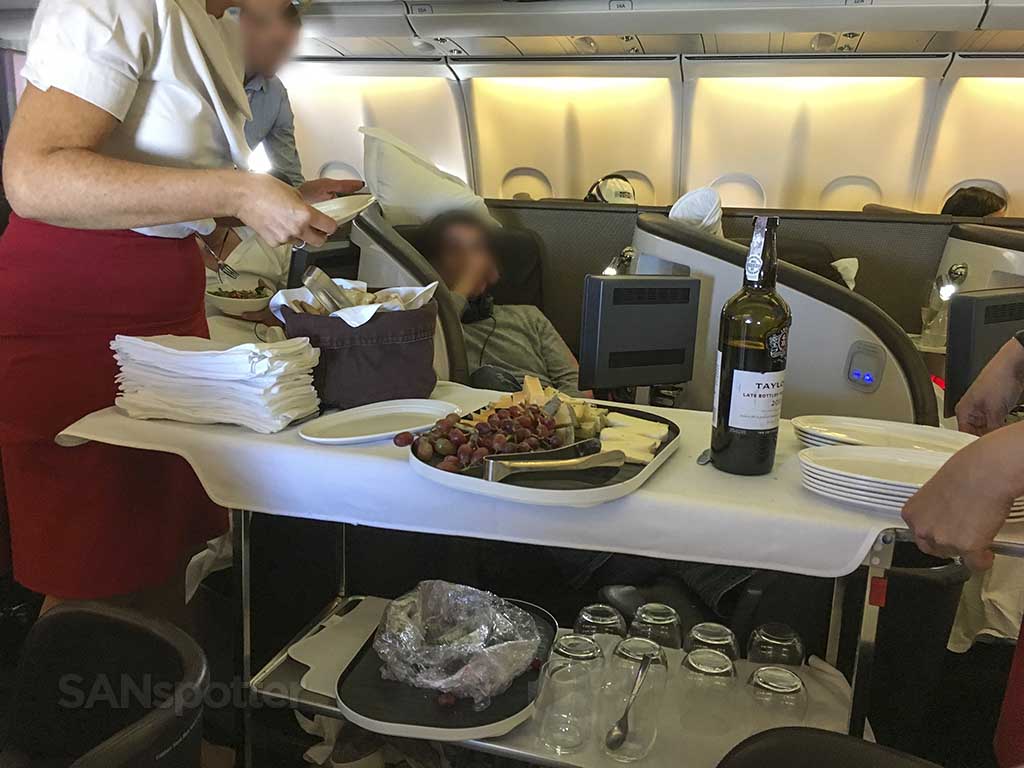 Virgin Atlantic upper class food service
