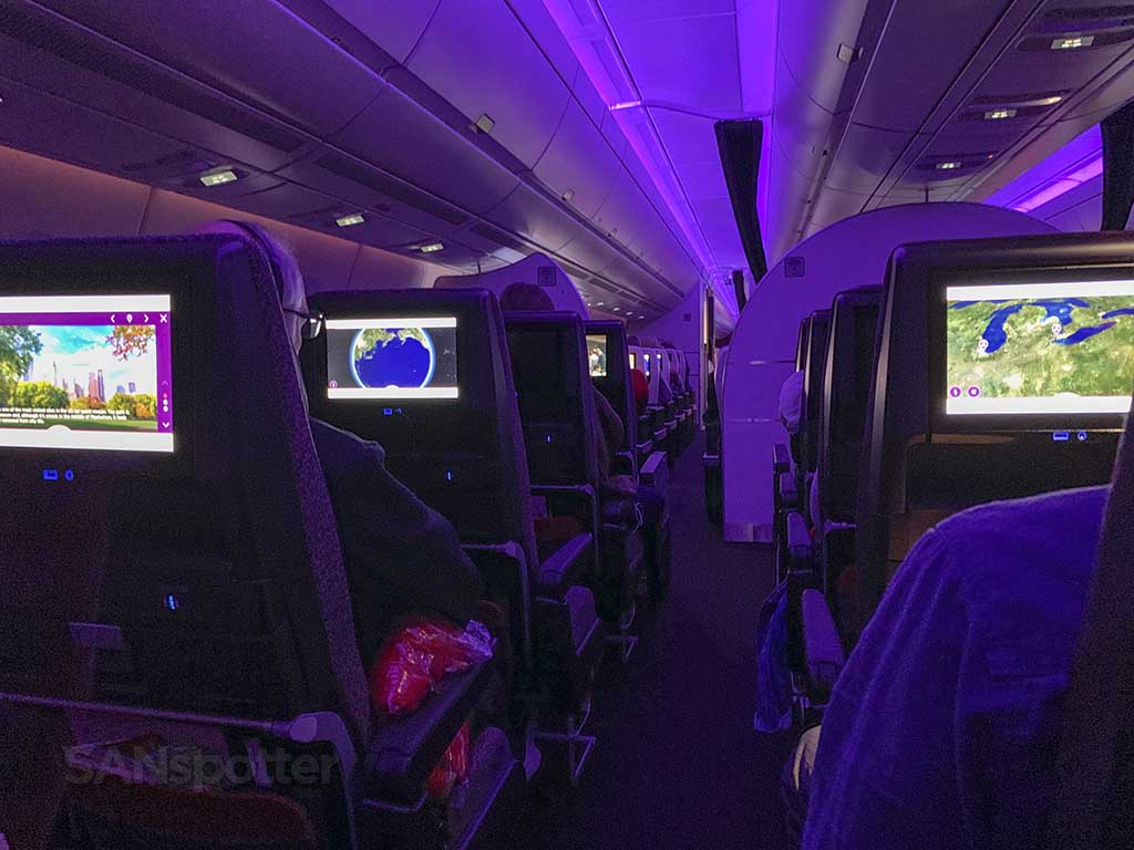 Virgin Atlantic video screens
