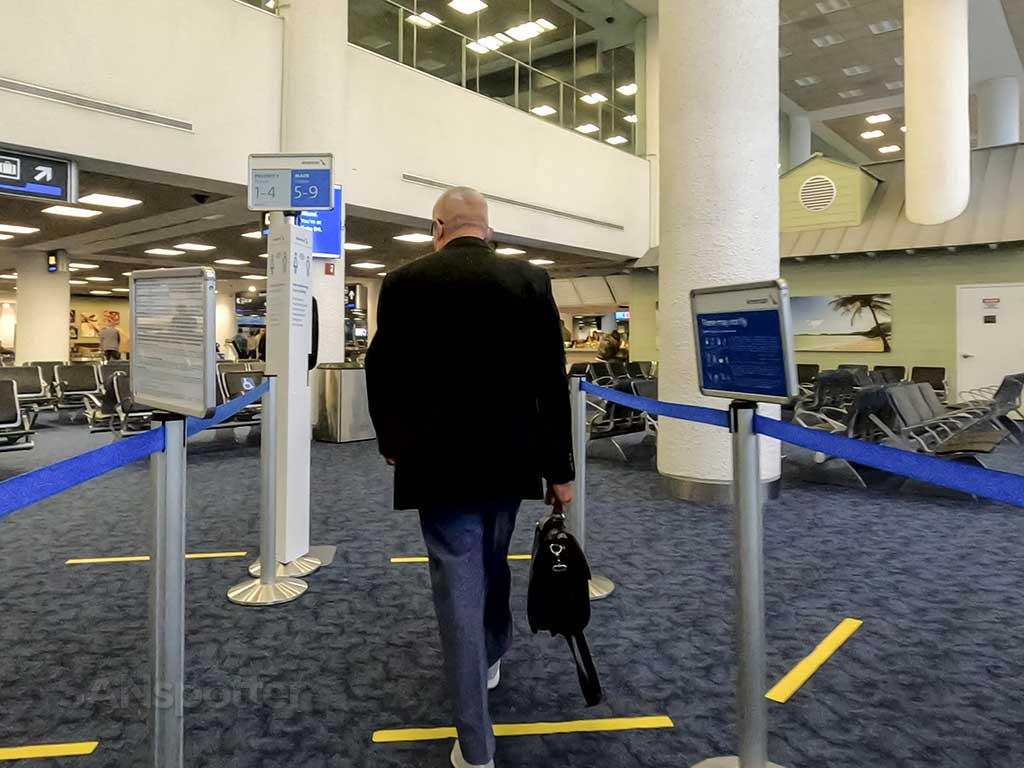 Walking into Miami airport terminal
